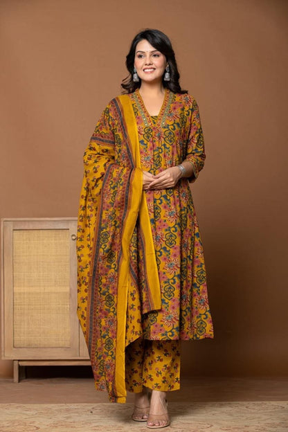 A line kurta suit set