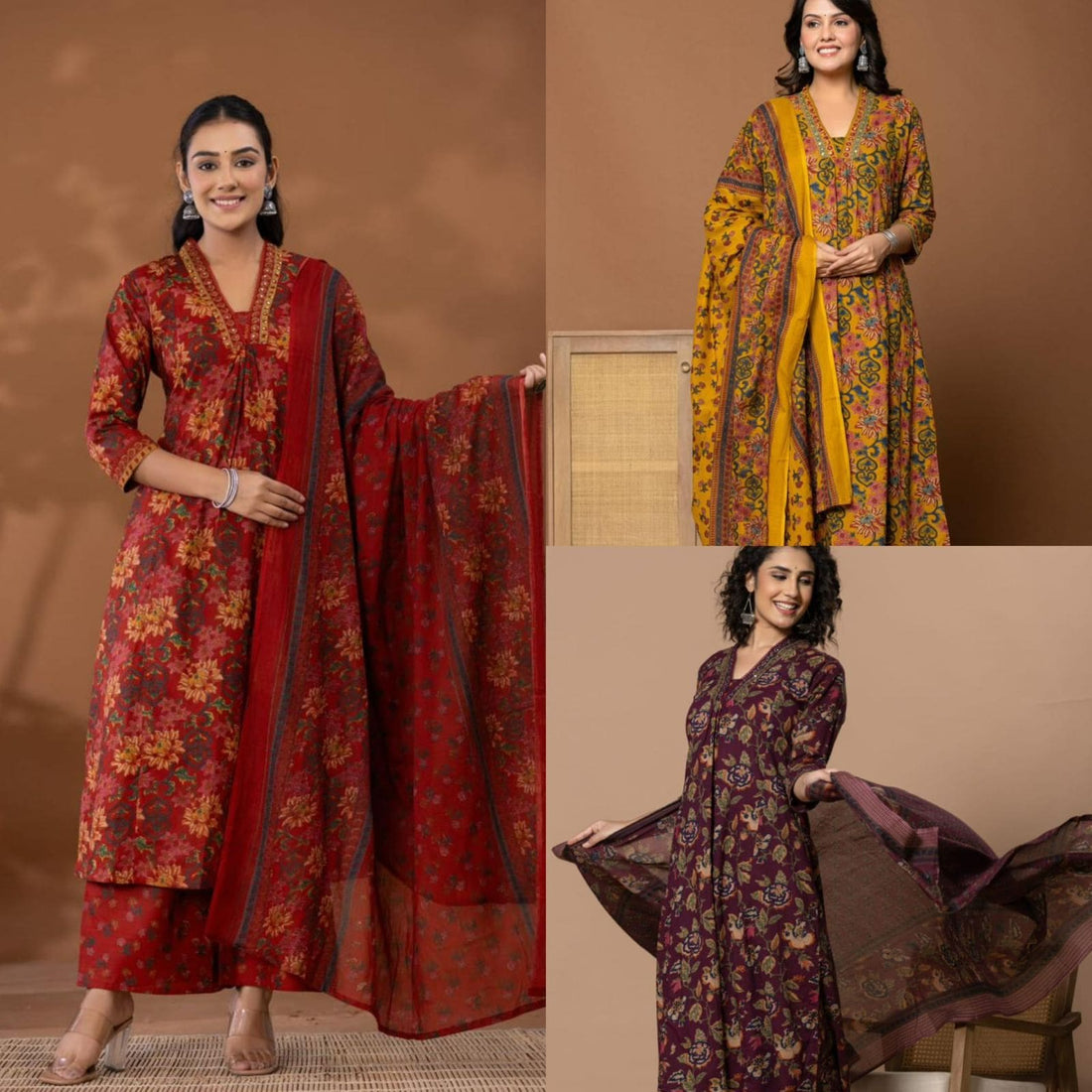 A line kurta suit set