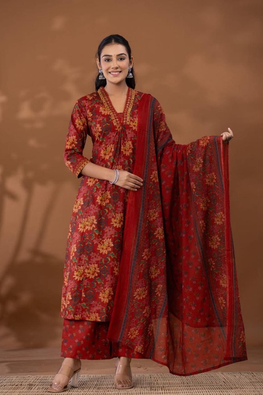 A line kurta suit set