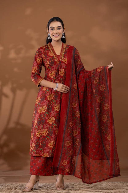 A line kurta suit set